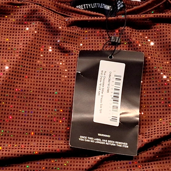 NWT Pretty little things Chocolate spaghetti strap evening dress - Picture 8 of 10